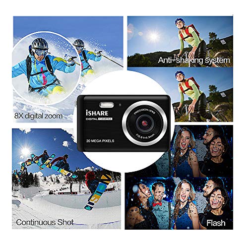 ISHARE Digital Camera for Photography with 2.8’’LCD, 20MP HD