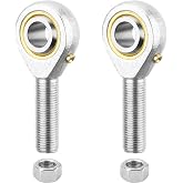 HiPicco POSB8 Rod End Bearing 1/2 Inch Bore and 1/2-20 Right Hand Thread, Self-Lubricating Male Heim Joint Rod Ends,Includes Jam Nuts 2pcs