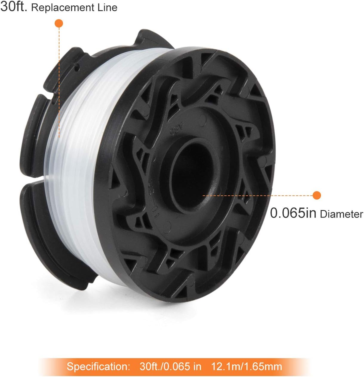 Deyard Trimmer Spool for BLACK + DECKER Autofeed System Replacement Durable AF-100 String Trimmer Edger, 30ft 0.065 inch Line String Trimmer (6 Replacement Spool, 1 Spool Cap, 1 Spring) : Garden & Outdoor