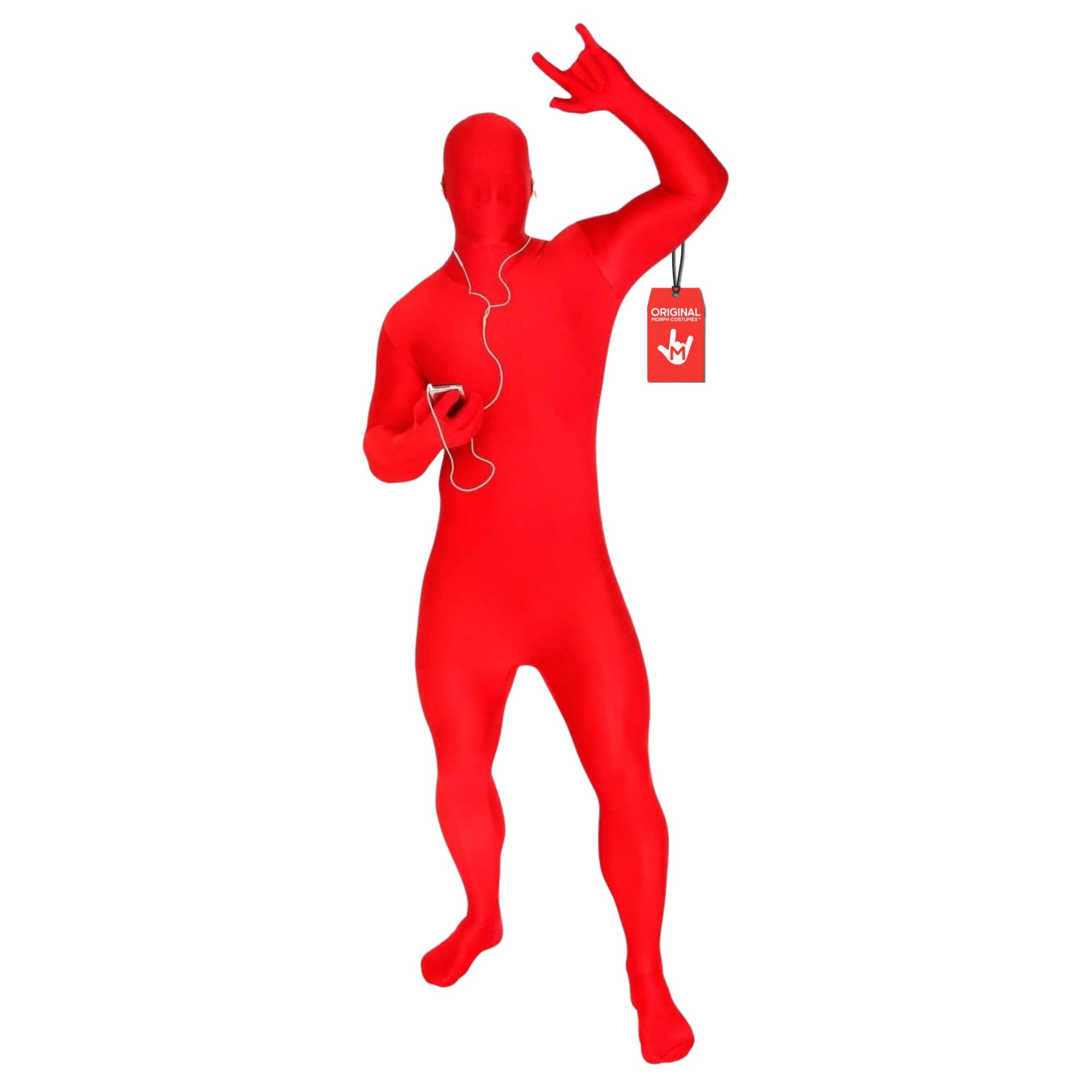 Adults MSUIT Red Second Skin Halloween Fancy Dress Costume - size XXLarge - 6'2-6'9 (188cm-206cm)