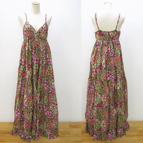 Amazon Laniラニ ラフラワーマキシワンピース ブラウン ワンピース チュニック 通販