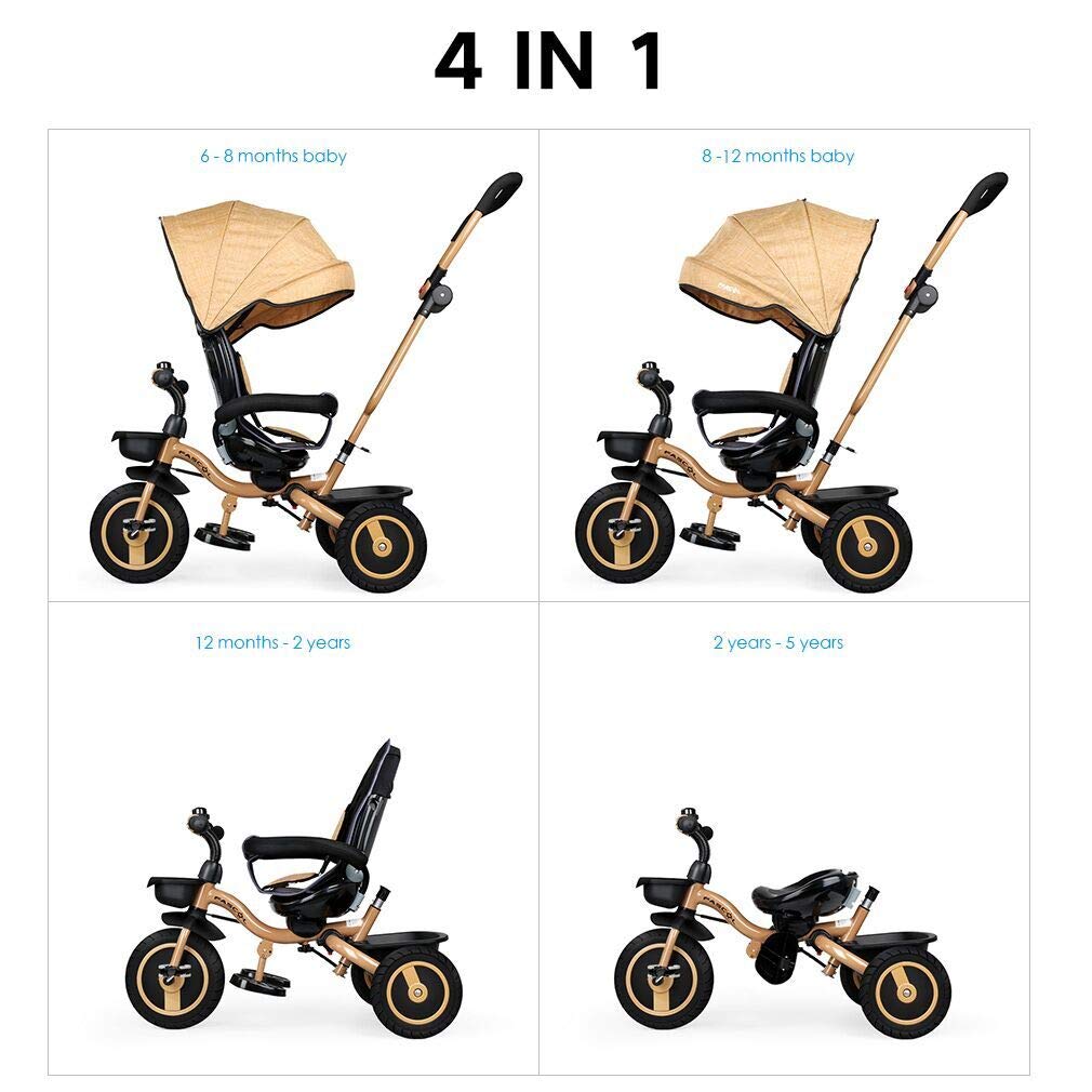 fascol triciclo bebé plegable 4 en 1