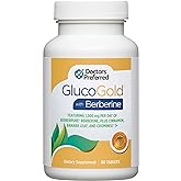 DOCTORS' PREFERRED GlucoGold with Berberine, Concentrated Cinnamon, Chromium, Banaba Leaf Extract (90 Tablets)