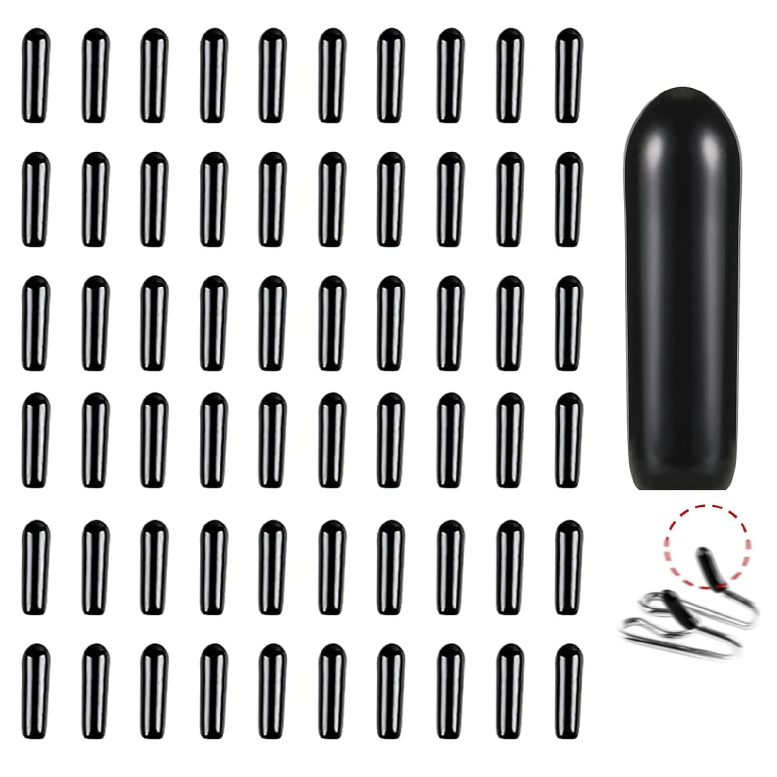 Photo 1 of WOSKAR Prong Collar Covers (60 Tips per Pack), Vinyl Comfort Prong Tips for 2.25mm-4.0mm Dog Pinch Collar (2.25mm-3.0mm)