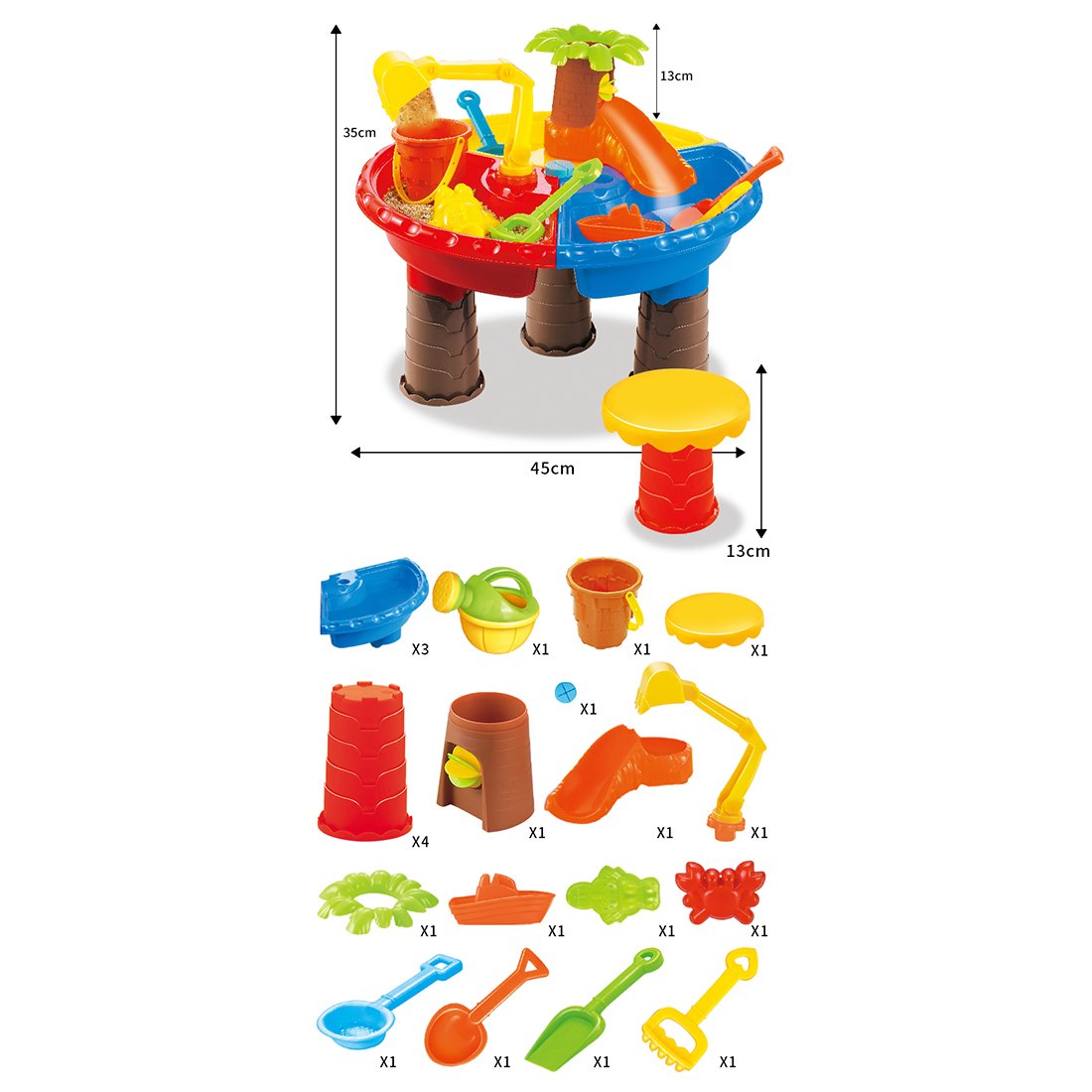 Batop Sandspielzeug Set 22Pcs Strandspielzeug Kinder Set