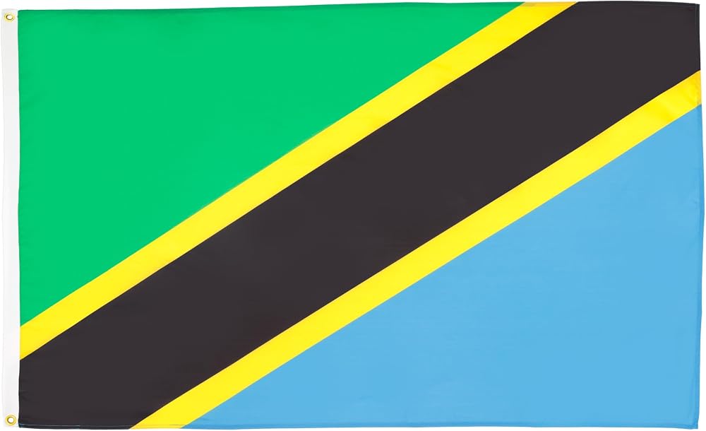 AZ FLAG Tanzania Flag 2x3 ft Polyester 100D with 2 Brass Eyelets