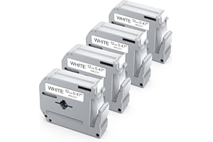 Greateam M-K231 M-K231s MK231 12mm White Compatible with Brother M Tape 12mm Compatible for Brother PT-M95 PT-70BM PT-90 PT-6