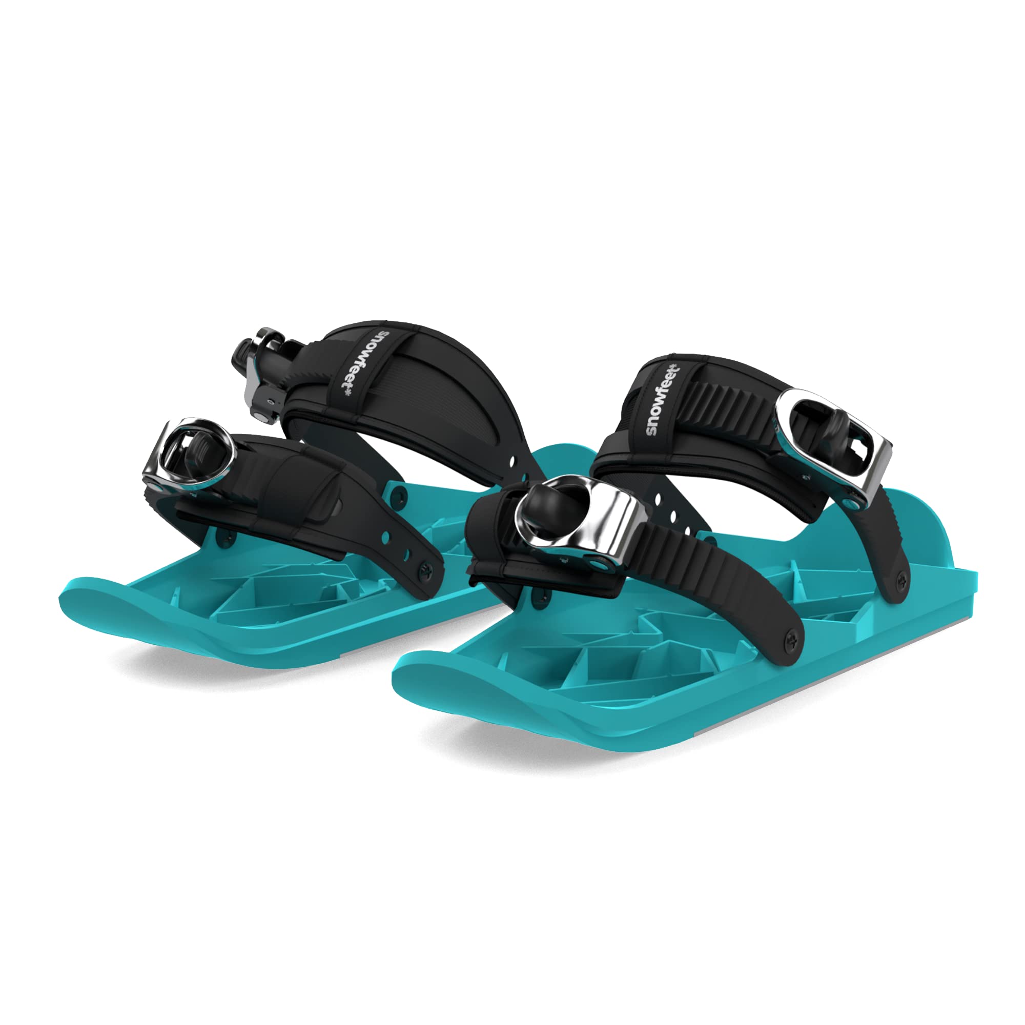 Photo 1 of Snowfeet - Mini Short Ski Skates for Snow | Skis for Winter Shoes | Short Snowskates Snowblades Skiboards | The Real Original (Turquoise)