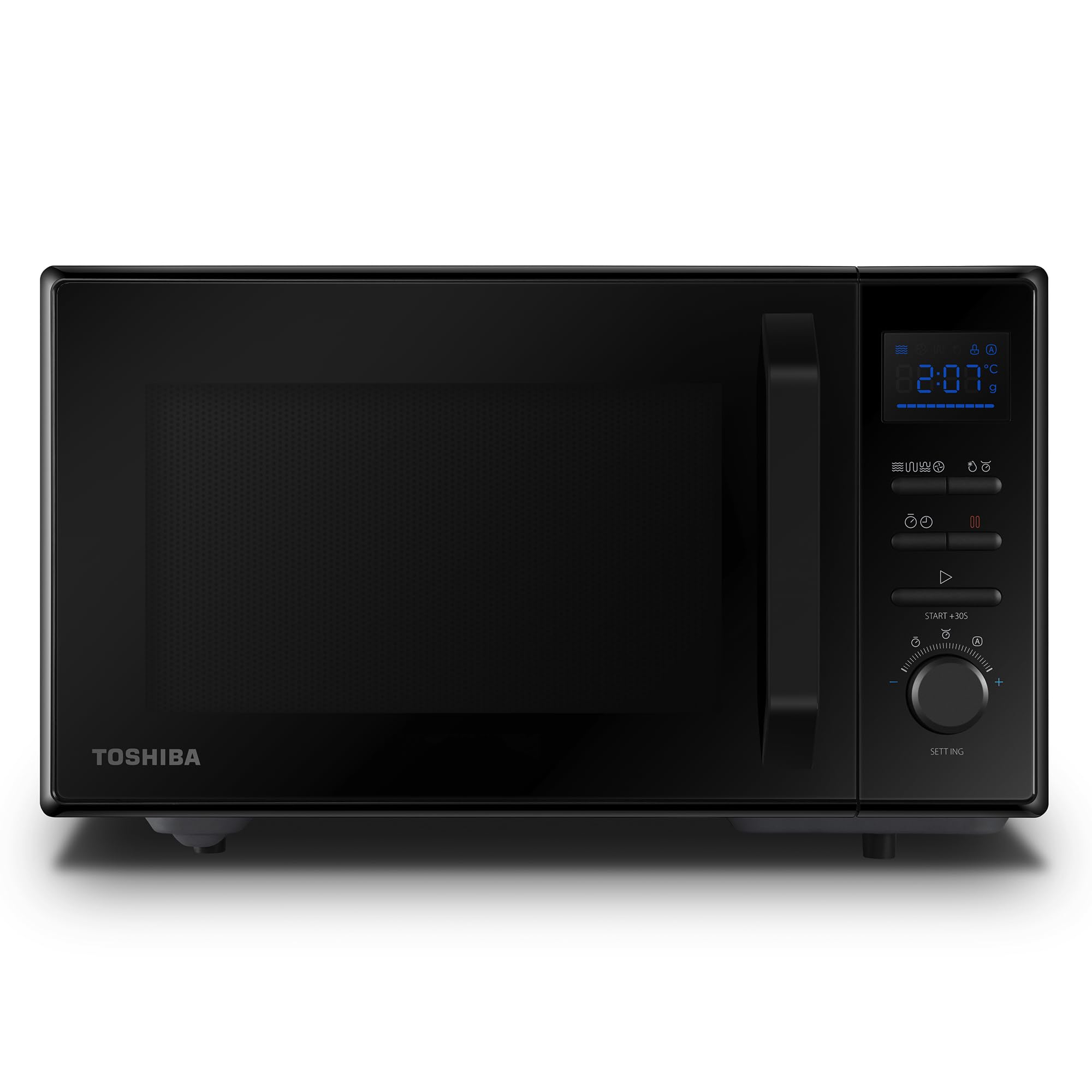 Toshiba Mw2-Ac25T(Bk) Four À Micro-Ondes 4-En-1 Combiné Avec Convention, 25 L, 10 Menus Faciles, Cavité Émaillée, Mémoire Position Plaque Tournante, 1100W Grill, 2100W Convention, Noir