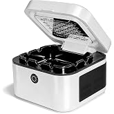 Autuveen Multifunctional Smokeless Ashtray with HEPA Filter,Rechargeable Air Purifier for Cigarette Smoke,Portable Ashtray for Indoor &amp; Outdoor Use (White)