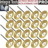Integra; RT- 20BW 20PC Brass Bristle Wheel Brushes Accessories For Rotary Tools