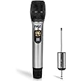PYLE Portable UHF Wireless Microphone System - Professional Battery Operated Handheld Dynamic Unidirectional Cordless Microphone Transmitter Set w/Adapter Receiver, for PA Karaoke DJ Party - PDWMU105