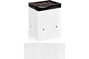 iPower 2 Gallon 50-Pack Black and White Grow Bags Panda Film Containers for Plants Potting Up, Seedling, Nursery Garden and Rooting, Shape Square