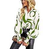 Blouse for Women Floral Print Blouse 2026 Long Sleeve Button Down Casual Fall Boho Oversized Tops Shirts