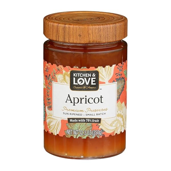 KITCHEN & LOVE APRICOT PREMIUM PRESERVES | MADE WITH 70% FRUIT, SMALL BATCH, ARTISANAL, SUN-RIPENED