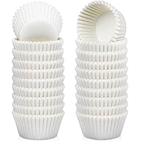 Caperci 500 Count Mini Cupcake Liners White Muffin Liners Greaseproof No Smell Small Cupcake Wrappers Baking Cups