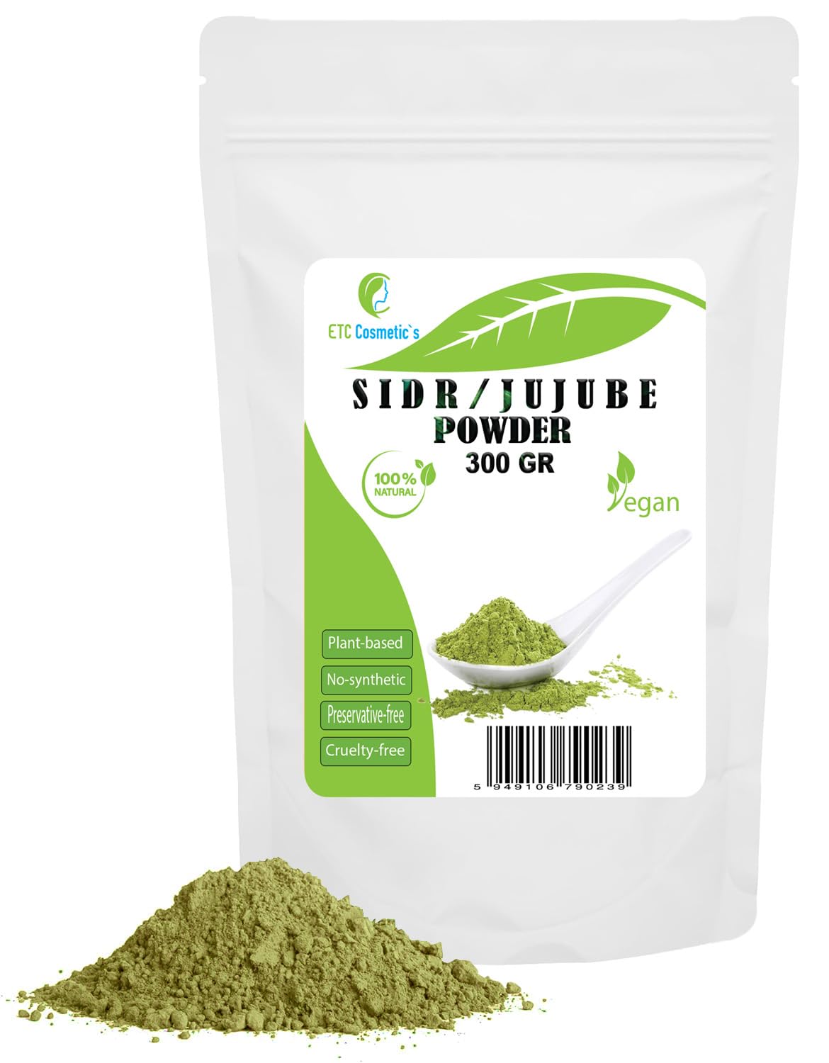 SIDR ( JUJUBE ) POWDER 100/200/300 gr - A natural cleanser plant powder | Suitable for all hair types, including thin, weak and damaged hair | 100% Natural (300 Gr)