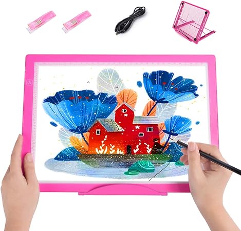 Amazon Com Diamond Painting A4 Pad Hohotime Portable Drawing Tracing Pad Adjustable Usb Power Drawing Copy Board Table For Artists Drawing Animation Sketching Pink amazon com