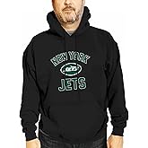 Team Fan Apparel NFL Adult Gameday Hooded Sweatshirt - Poly Fleece Cotton Blend - Stay Warm and Represent Your Team in Style (New York Jets - Black, Small)