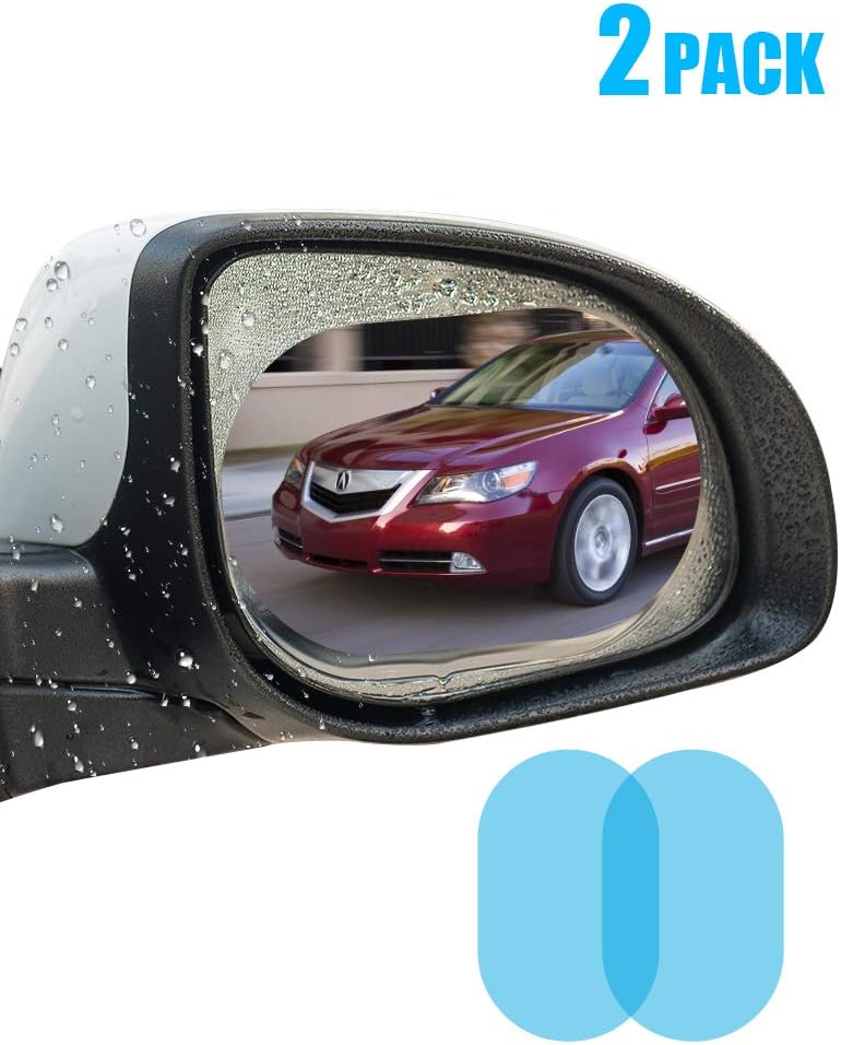 oFami 2pcs Car Rearview Mirror Protective Film,Anti-fog Protective Film Car Anti Fog Nano Coating Waterproof Rearview Mirror Film,Blind Spot Mirrors Waterproofing Anti Fog Anti Glare Rainproof Film