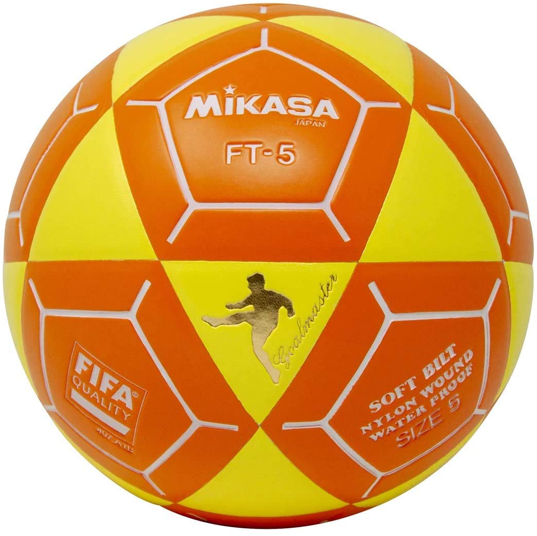 Mikasa FT5 Goal Master Soccer Ball Footvolley Ball Size 5 White-Yellow/Orange