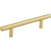 Elements 156 Naples 3-3/4" (96mm) Center to Center Bar Style Solid Steel Cabinet Handle/Drawer Pull - Brushed Gold