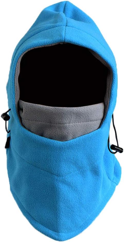 GEOOG Men Women Balaclava Fleece Hood, Ski Face Mask, Winter Neck Warmer Protective Headgear Wind Resistant Cap, Protects From Wind, Sun, Dust,Blue
