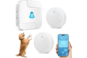 HUWOO Smart Dog Bell for Potty Training Wireless Doggie Door Bell for Dog Puppy Training Sliding Door/Go Outside Doorbell and Waterproof Touch Button with Tuya