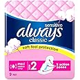 Always Classic Maxi Sensitive 9 Pads Towels Wings Soft Feel Protection