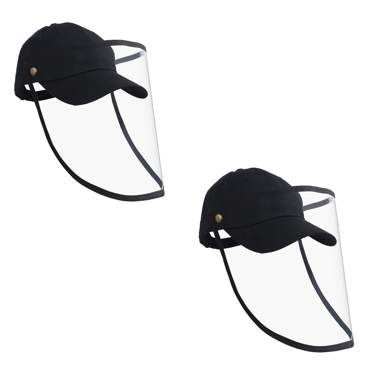 2 Pack UV Protection Sun Hats Anti Saliva Cap Safety Face Shield for