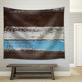 Wood Texture. Background Old Panels - Fabric Wall Tapestry Home Decor - 51x60 inches