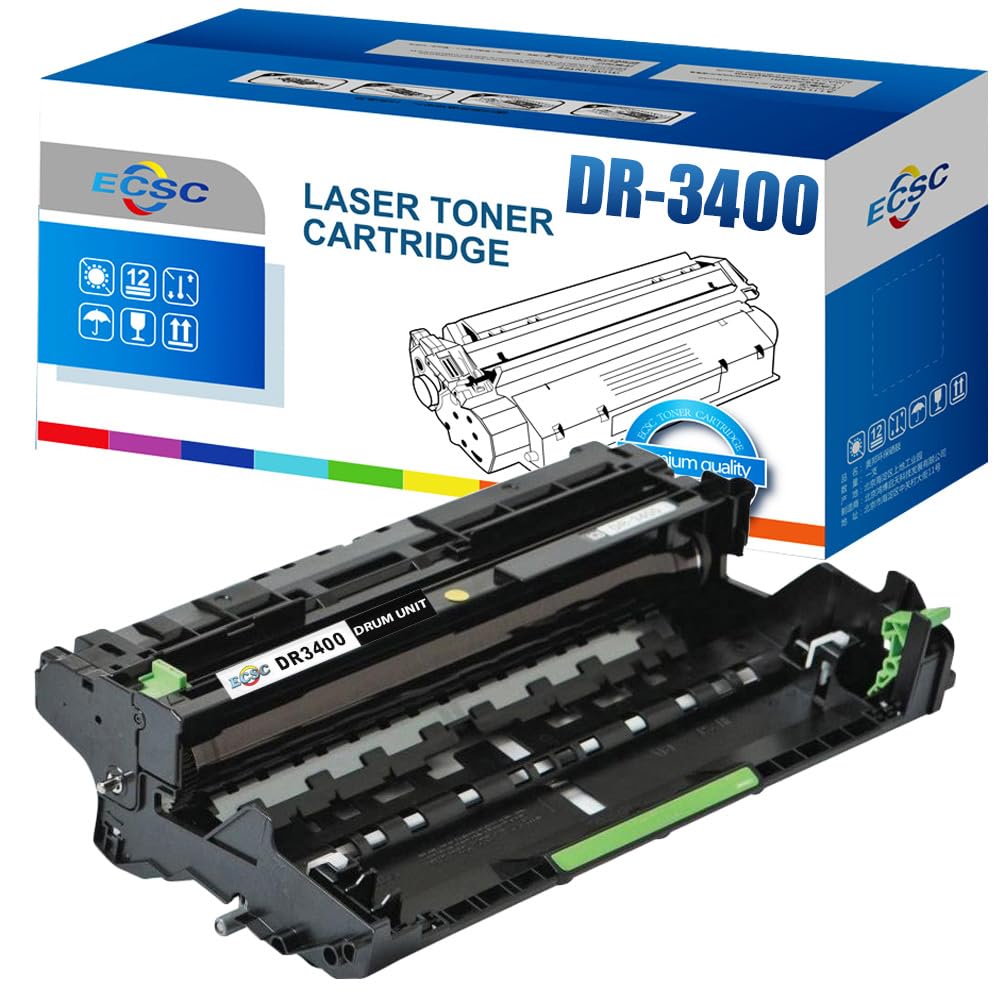 ECSC Compatible DR3400 Drum Unit Replacement for Brother DCP-L5500DN DCP-L6600DW HL-L5000D HL-L5100DN HL-L5100DNT HL-L5200DW HL-L5200DWT HL-L6300DW HL-L6300DWT HL-L6400DW HL-L6400DWT (Black)