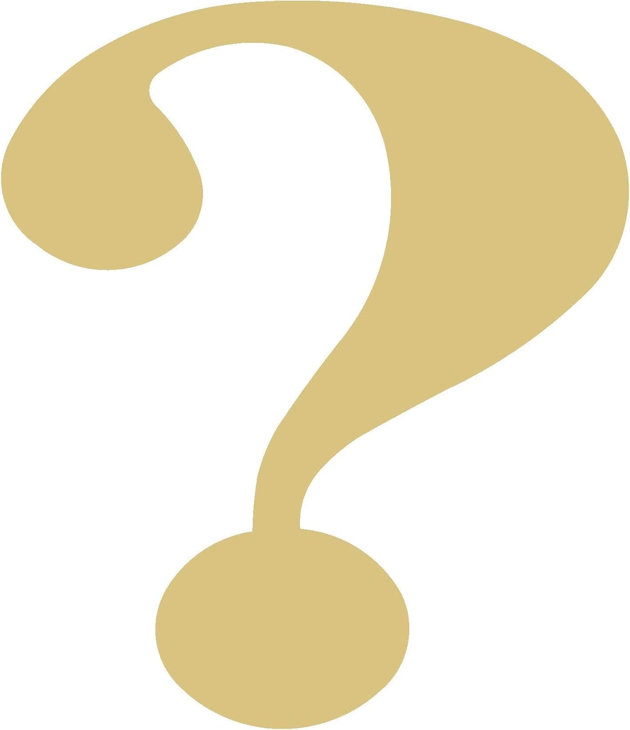 Question Mark Cutout Unfinished Wood Symbol English School Door Hanger MDF Shaped Canvas Style 1