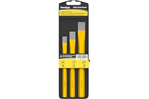 Renekton Heavy Duty Cold Chisels Set, 3/8 in, 1/2 in, 5/8 in, CR-V Steel, For Cutting Rivets, Rods and Bolts, Removing Slag，3 Piece
