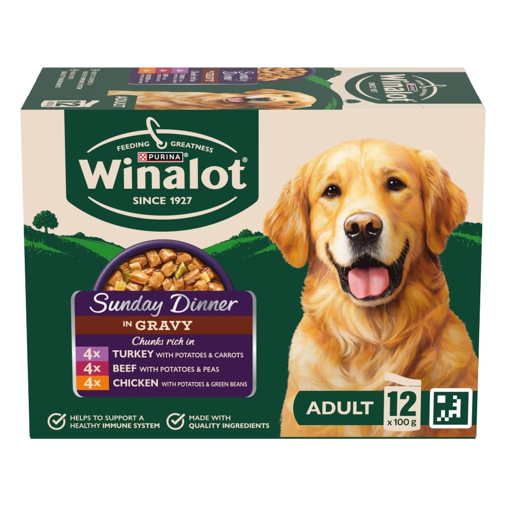 WINALOT Sunday Dinner Mixed in Gravy Wet Dog Food 12x100g