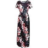 HOOYON Women's Casual Floral Printed Long Maxi Dress with Pockets(S-5XL)
