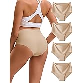 OEIOEI Women's Seamless Underwear No Show Lightweight Panties Invisible Briefs 4-Pack