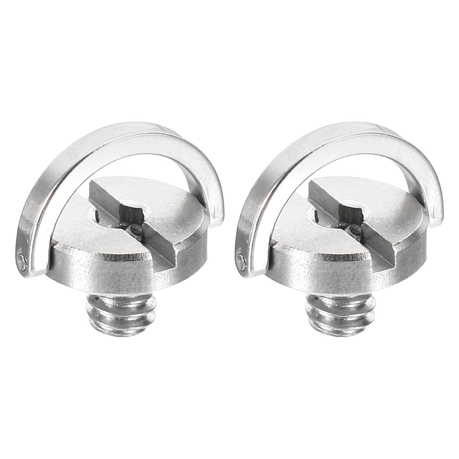 PATIKIL 1/4-20 Thread 11mm Length D-Ring Stainless Steel Camera Fixing Screws, 2 Pack D Shaft Quick Release Plate Screw for Camera Tripod/Monopod, Silver