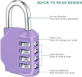 ZHEGE 4 Digit Combination Padlock Purple Weatherproof Locker Lock view 3