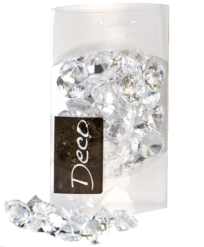 Tischdeko Streudeko Deko-Brillanten klar Ø 19 mm in 100 ml-Klarsichtbox