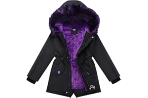AIMISYOU Girl Winter Coat Heavyweight Padded Puffer Jacket Kids Parka Fleece Snow Clothes