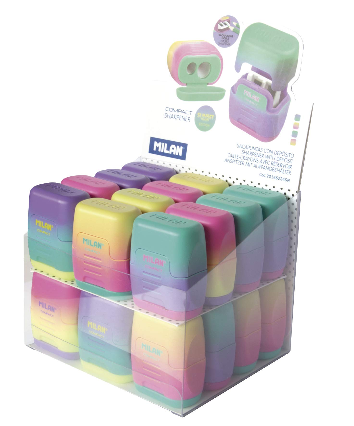 MILAN Sunset Compact Sharpener Display Box 24