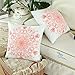 CaliTime Pack of 2 Cozy Fleece Throw Pillow Cases Covers for Couch Bed Sofa Vintage Mandala Snowflake Floral 18 X 18 Inches Peach Pink