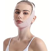 Syalong Face Slimming Mask, Breathable Mesh Design,V Line Face Lifting Strap and V Line Face Shaping Belt - Chin and Cheek Lifting Bandage for V Face Lift - Sleeping Mask Strap for Women - Beige