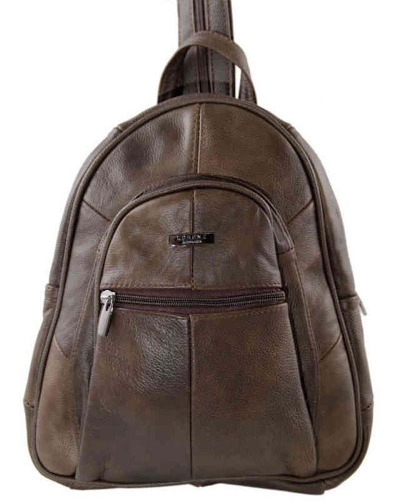 Lambland Womens / Ladies Genuine Leather Backpack Handbag in Brown