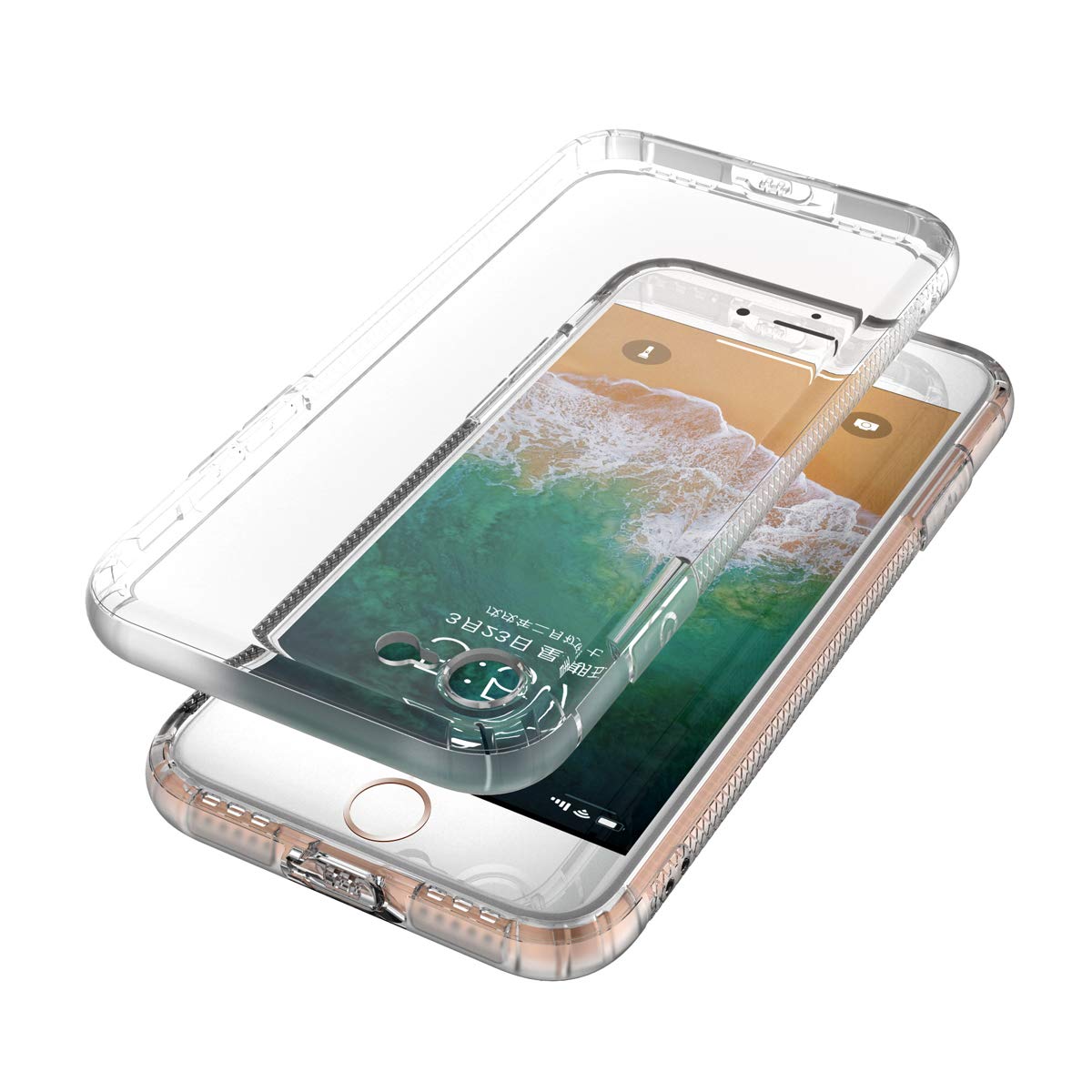 Crystal Clear iPhone 7/8 Bumper Case, [Incoming Call Flash] Raised Bezel Protective Cover with Soft Corner Air Cushion Transparent Case for Apple iPhone 7 and iPhone 8 4.7-Inch