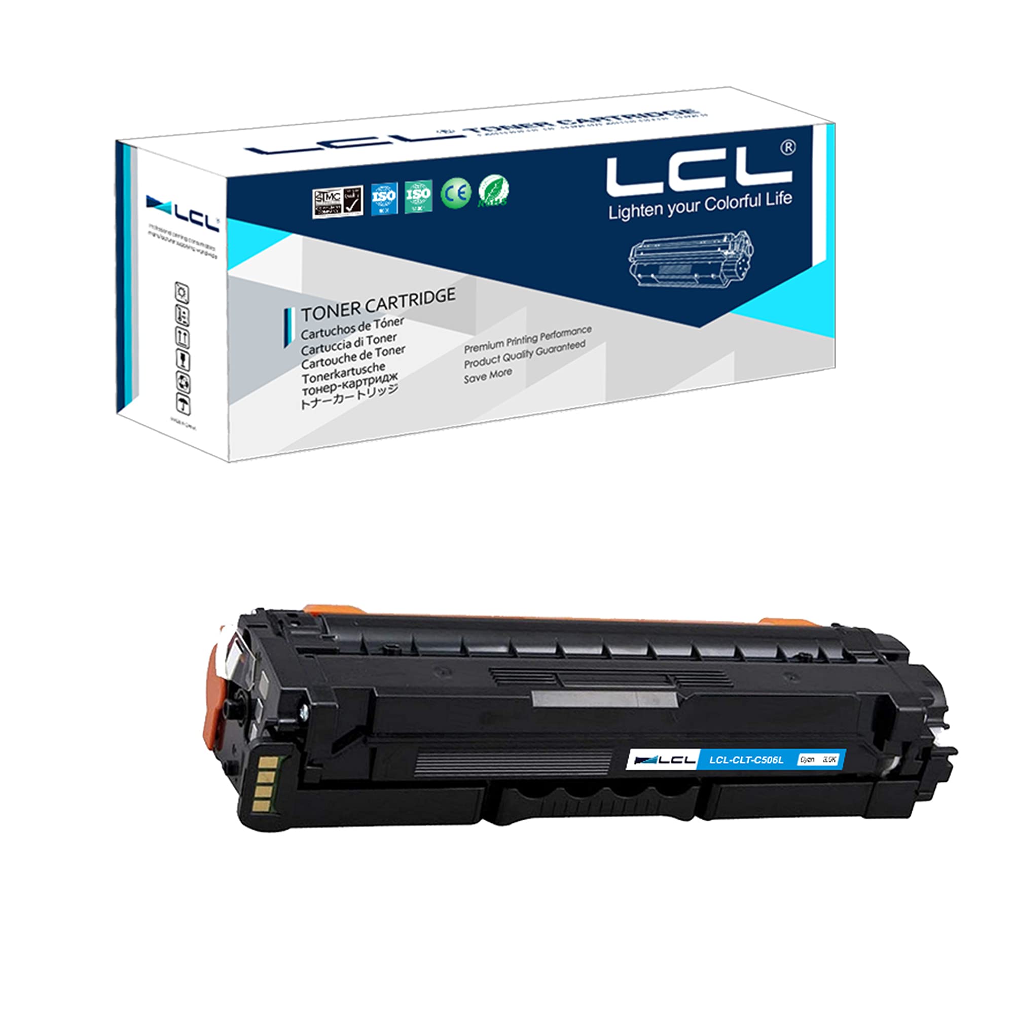 LCL Compatible Toner Cartridge CLT-C506L CLT-C506S CLT-506L CLT-506S High Yield (1Cyan) Replacement for Samsung CLP-680 680DW 680DN CLX-6260FR 6260FD 6260FW 6260ND 6260NR CLX-6260