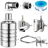 Float Valve,1/2" to 3/4'' water level control float valve, 304 Stainless Steel Fully Automatic Watershut off valve, Automatic Water Level Controller for Tank, Pool, Livestock Troughs.