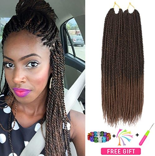 Senegalese Twist Crochet Hair Braids Senegalese Twist Hair Synthetic Crochet Braiding Hair Extensions 1 Pack 30Strands/Pack 20inch 1B to Brown
