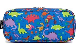 FlowFly Pencil Case for Girls Boys, Large Capacity Pencil Pouch for Kids, Portable Soft Pen Bag for Teens, Dinosaur